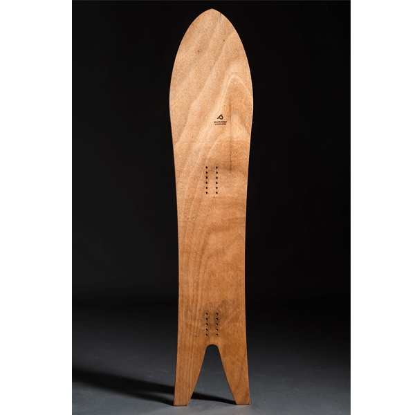 blank wooden swallowtail snowboard with partridge logo
